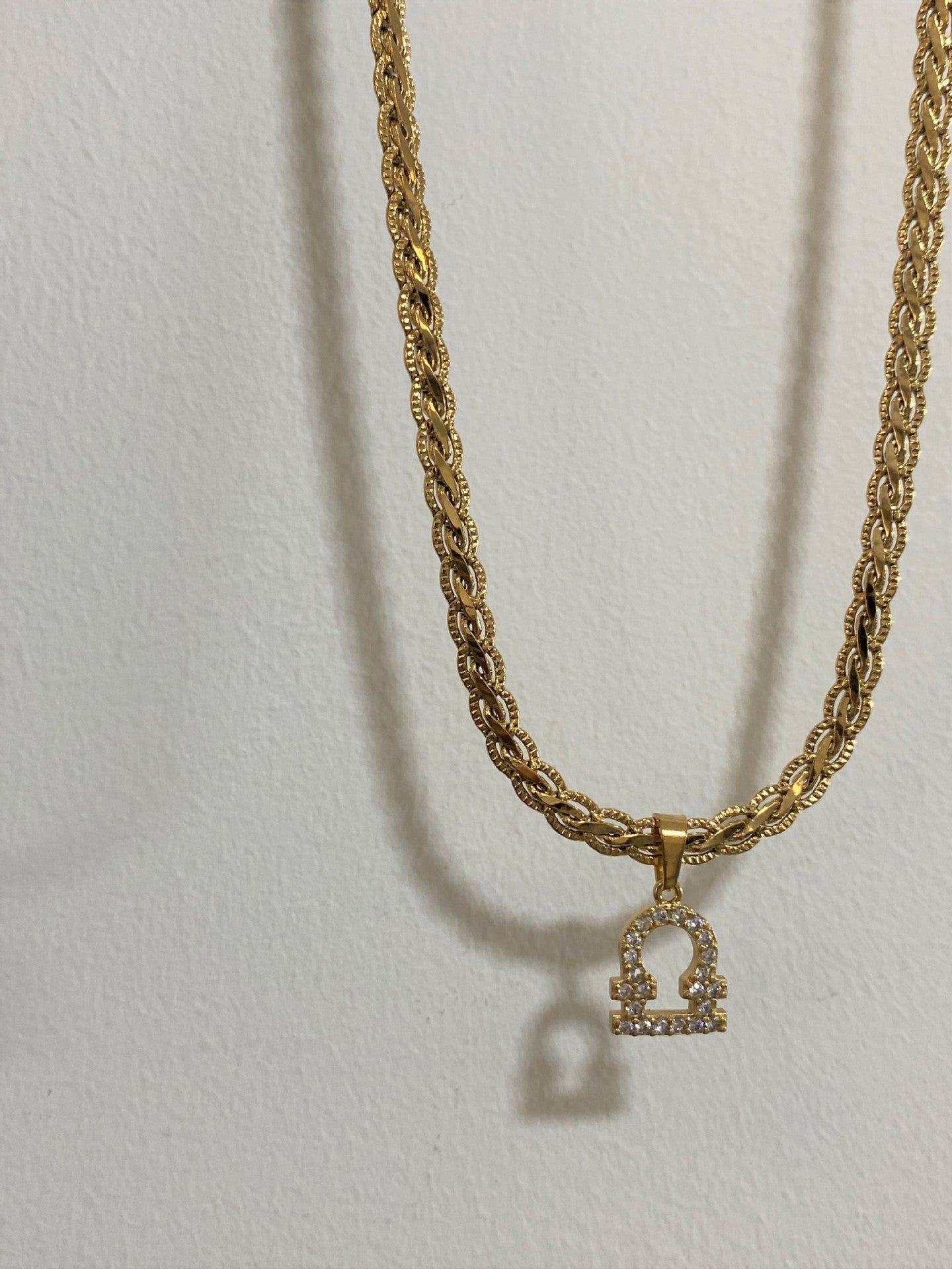 Vintage 18k Gold Plated Diamond Zodiac Necklaces
