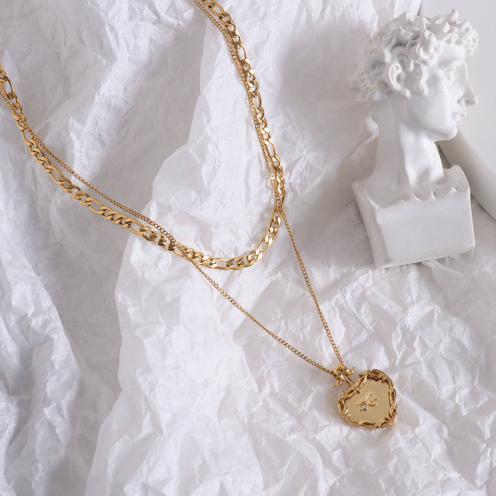 Kaila Double-Layer Love Pendant Necklace