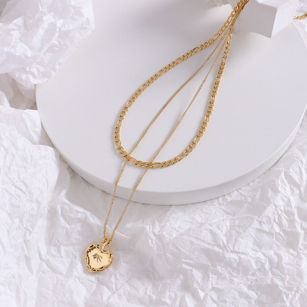 Kaila Double-Layer Love Pendant Necklace