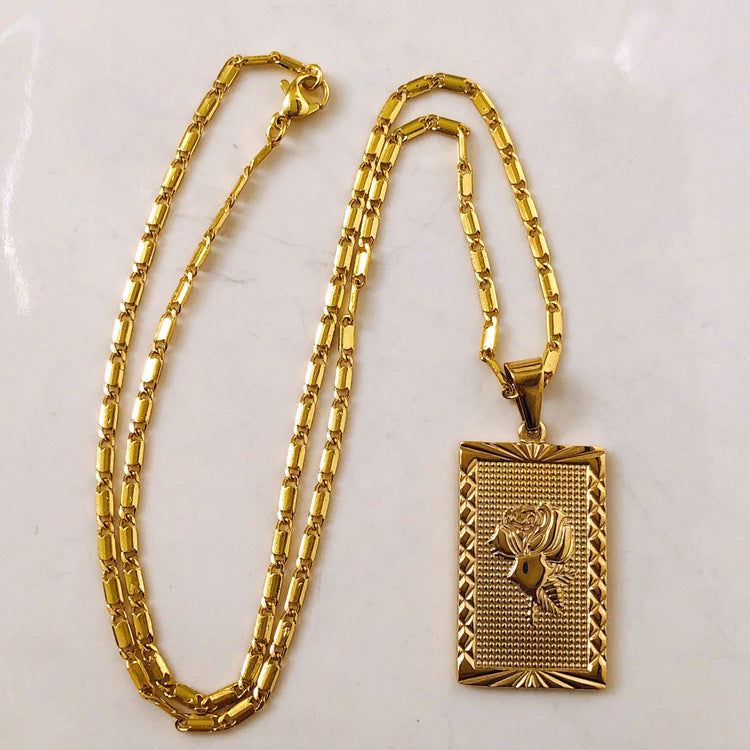 Harper Rose Plate Pendant Necklace