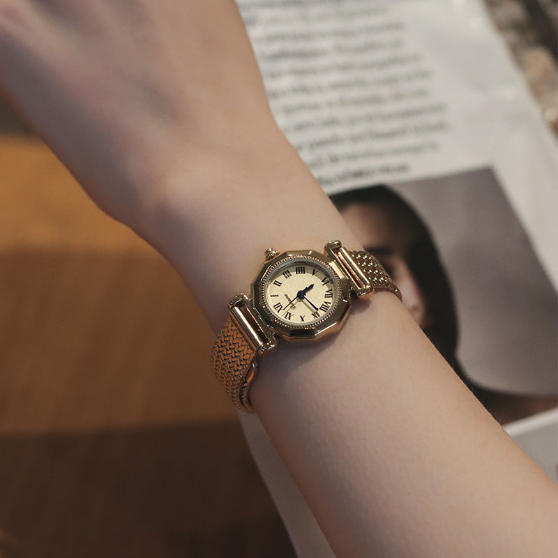 Octagonal Retro Steel Watch