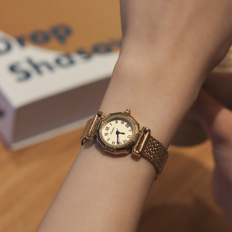 Octagonal Retro Steel Watch