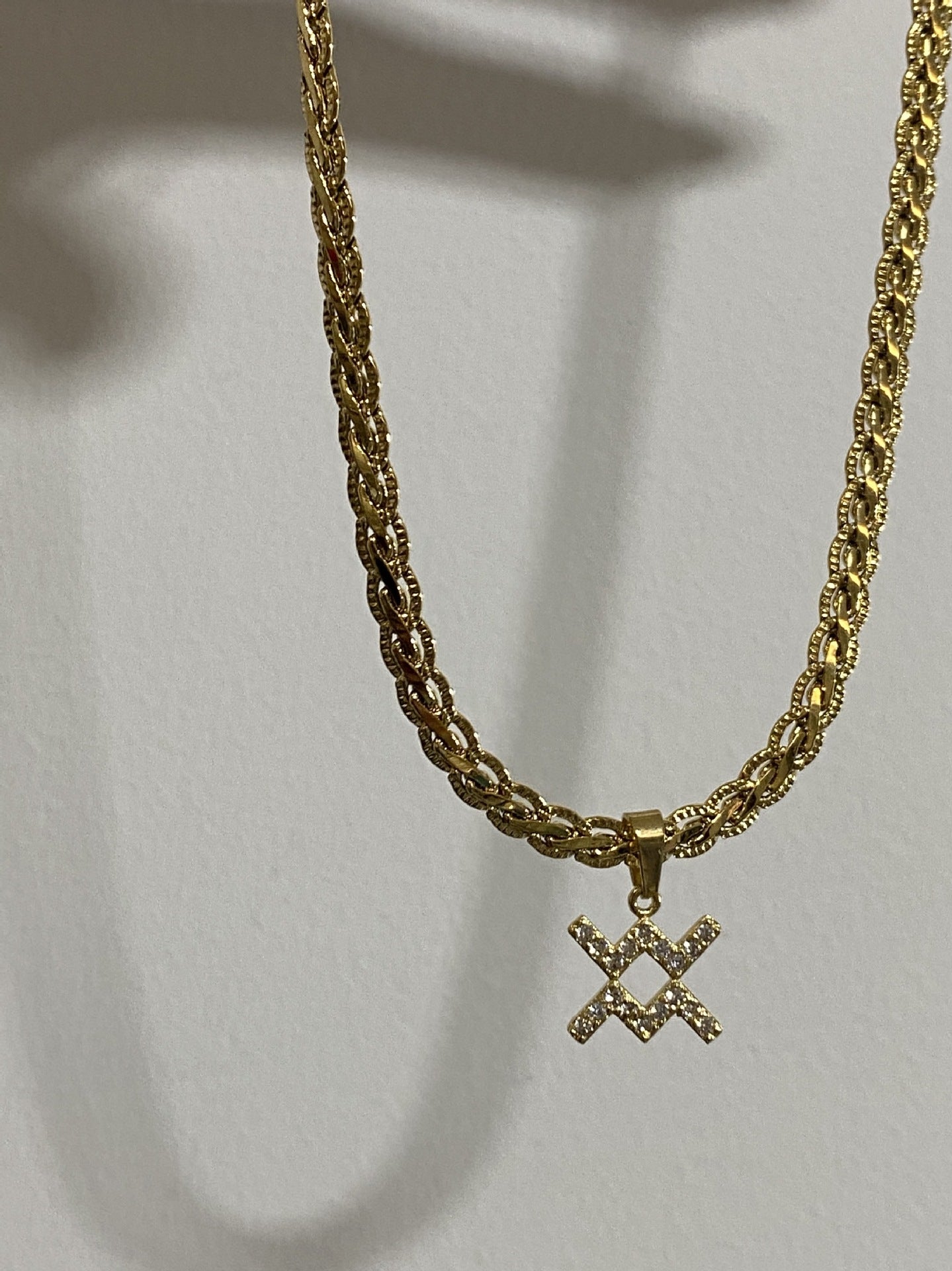 Vintage 18k Gold Plated Diamond Zodiac Necklaces