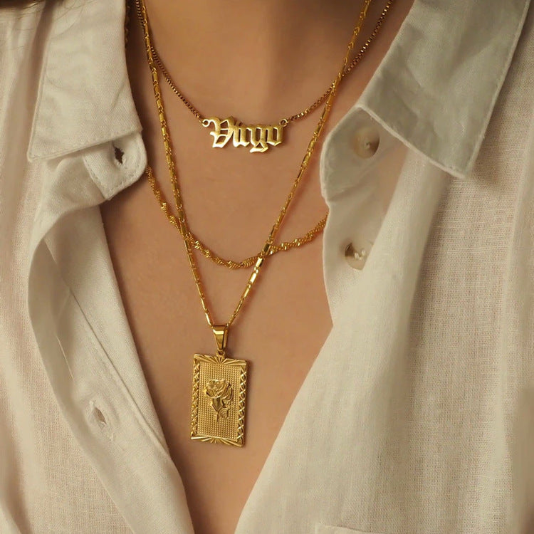 Harper Rose Plate Pendant Necklace