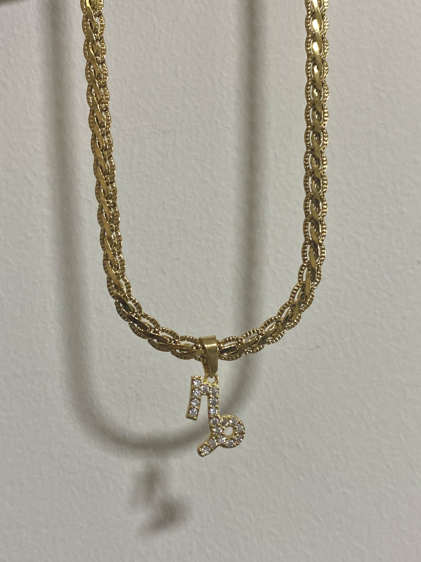 Vintage 18k Gold Plated Diamond Zodiac Necklaces