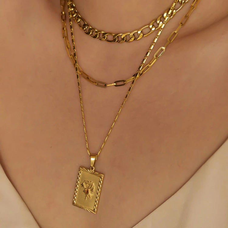 Harper Rose Plate Pendant Necklace