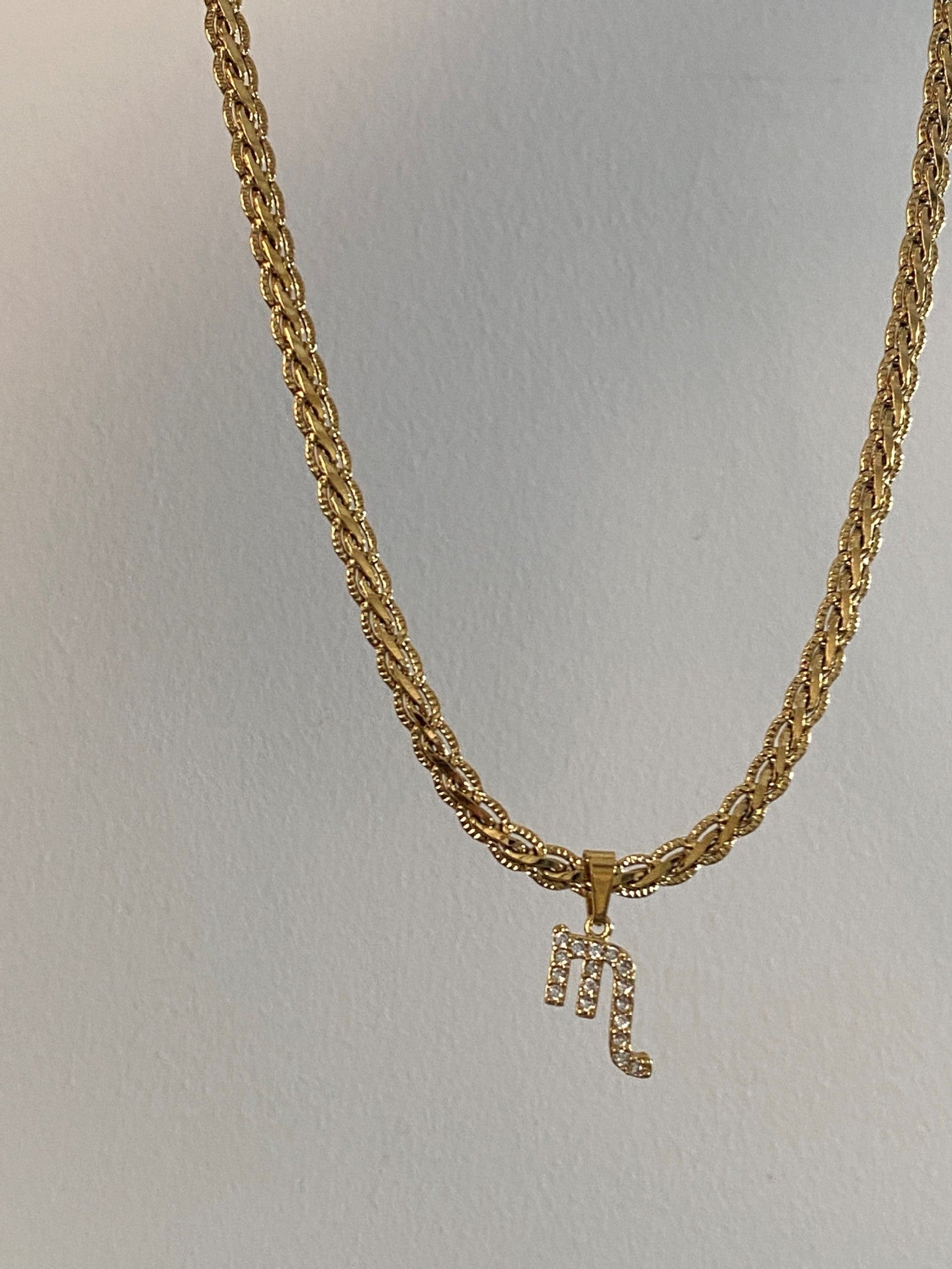 Vintage 18k Gold Plated Diamond Zodiac Necklaces