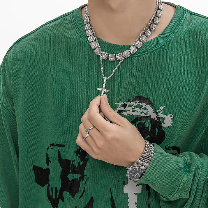 Lancy Zircon Cross Necklace