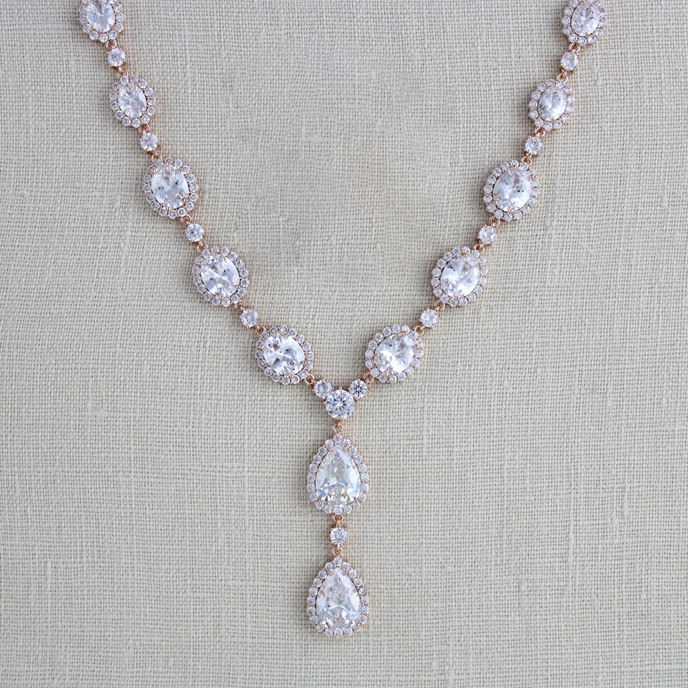 Water Drop Back Crystal Necklace