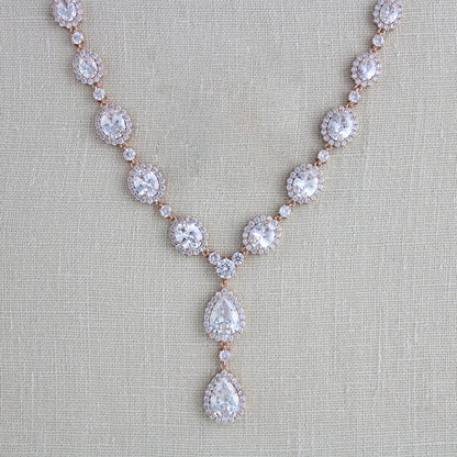 Water Drop Back Crystal Necklace