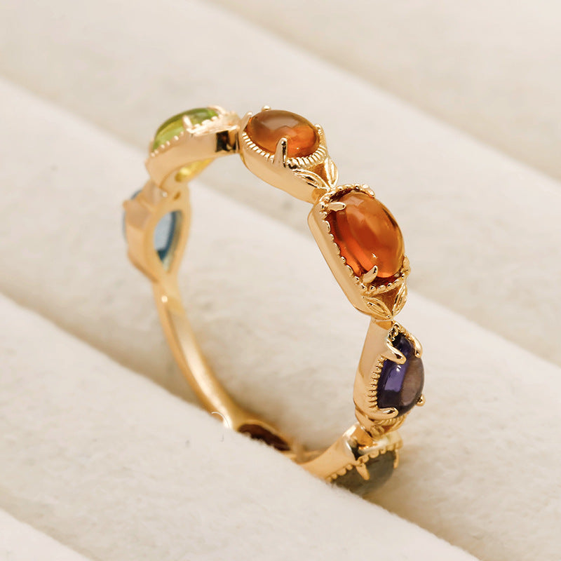 Yasmin Citrine Olivine Ring