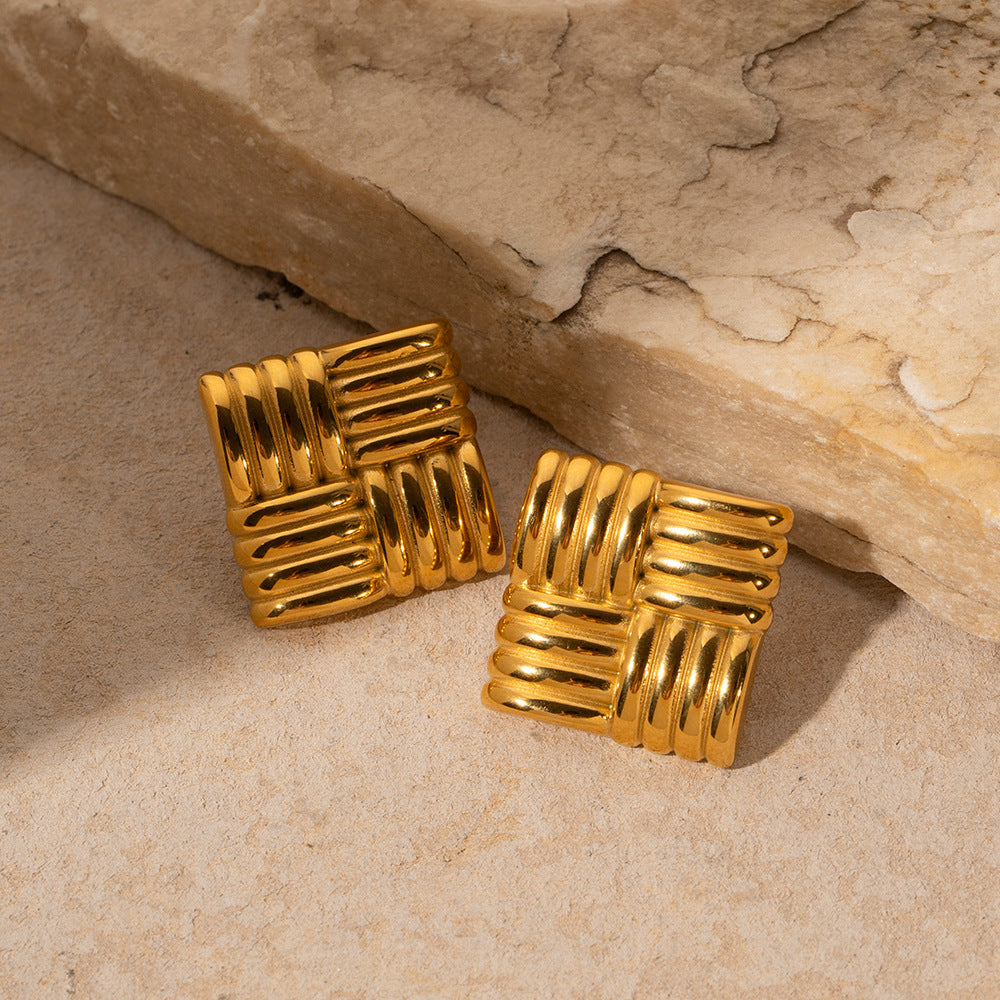 Isabella Woven Texture Stud Earrings