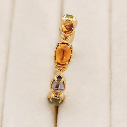 Yasmin Citrine Olivine Ring