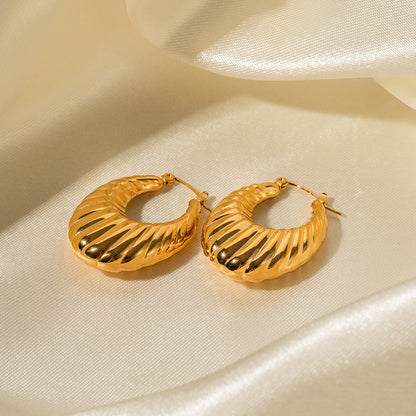 Wendy Horn Hollow Rib Earrings