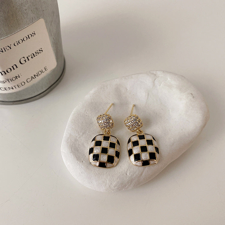 French Checkerboard Earrings