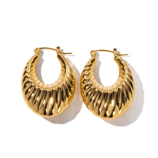 Wendy Horn Hollow Rib Earrings