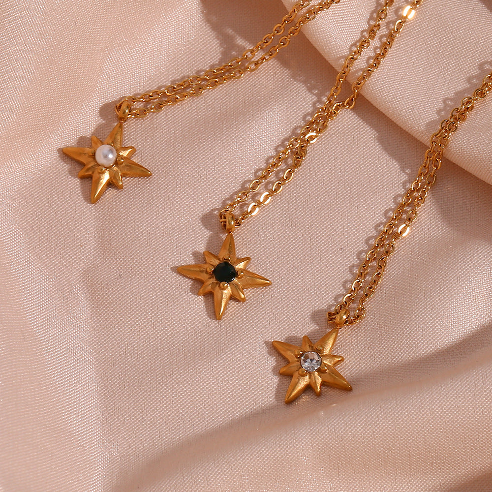 Clementine Star Gold Stainless Steel Necklace