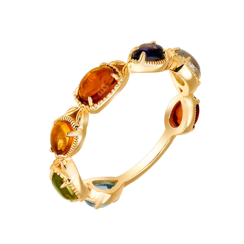 Yasmin Citrine Olivine Ring