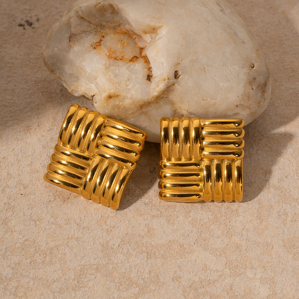 Isabella Woven Texture Stud Earrings