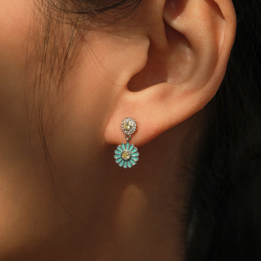 Anni Blue Rhinestone Earrings