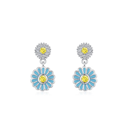 Anni Blue Rhinestone Earrings