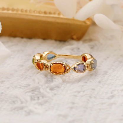 Yasmin Citrine Olivine Ring