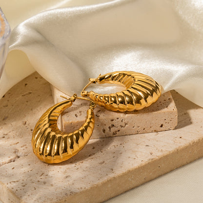Wendy Horn Hollow Rib Earrings