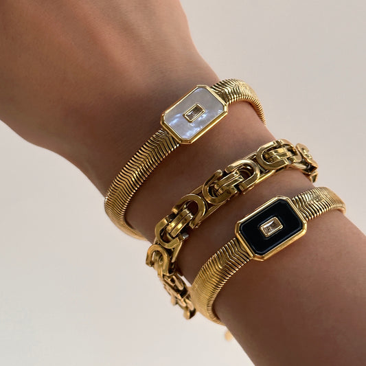 Retro Mirror Shell Square Brand Bracelets