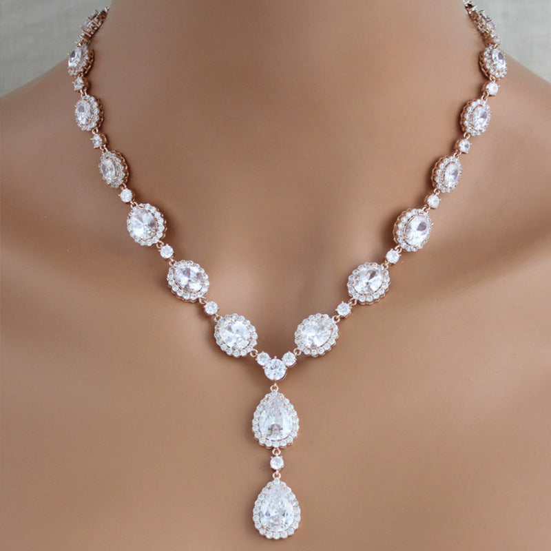 Water Drop Back Crystal Necklace