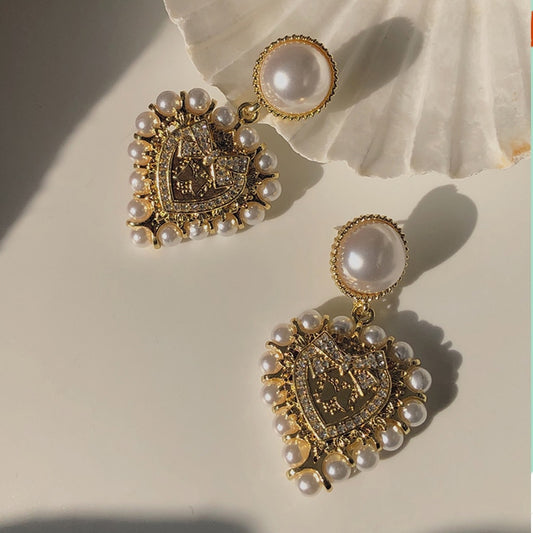 Nina Vintage Baroque Pearl Earrings