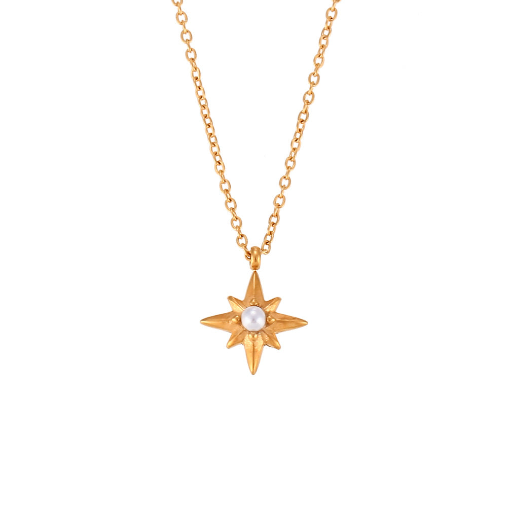 Clementine Star Gold Stainless Steel Necklace