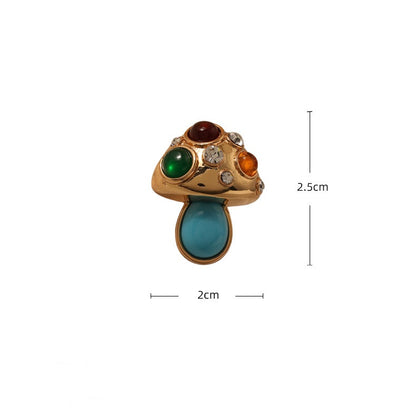 Turquoise Mushroom Color Gemstone Earrings