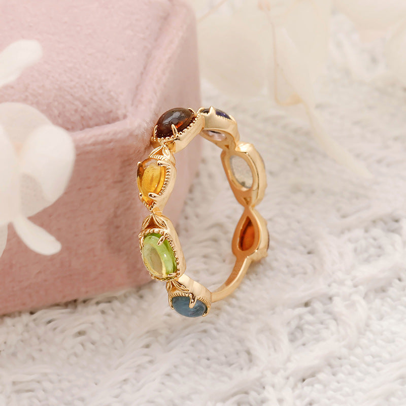 Yasmin Citrine Olivine Ring